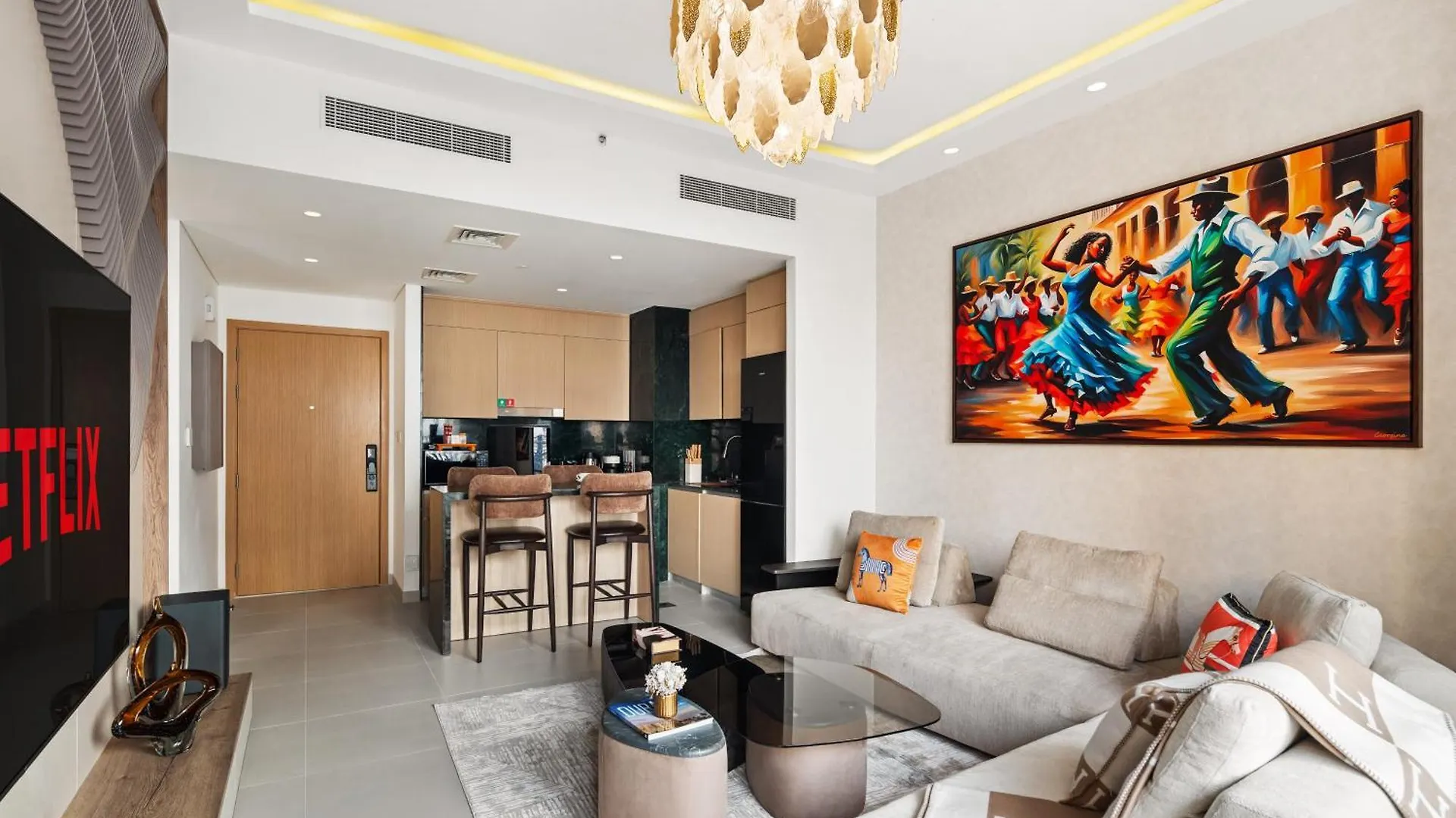 Pool Side View At Dubai Creek Harbour By Dustay Holiday home